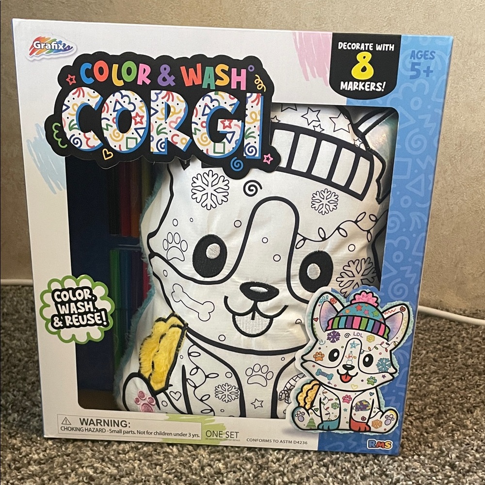 Color & Wash Corgi Stuffed Animal Toy
